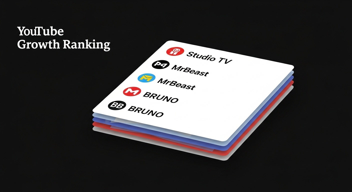 Ranking Semanal de Crecimiento de YouTube: ‘Studio TV’ Encabeza la Lista, MrBeast Mantiene su Popularidad
